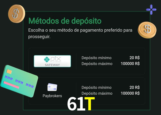 O cassino 61T oferece uma grande variedade de métodos de pagamento